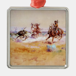 Mexico - Western Art by Charles M Russell Metal Ornament
