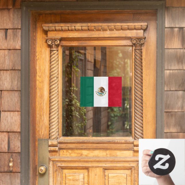 Mexico Window Sign, Cling, Mexican Flag (Home Door)