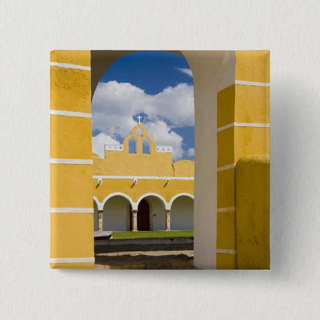 Mexico, Yucatan, Izamal. The Franciscan Convent 2 15 Cm Square Badge (Front)
