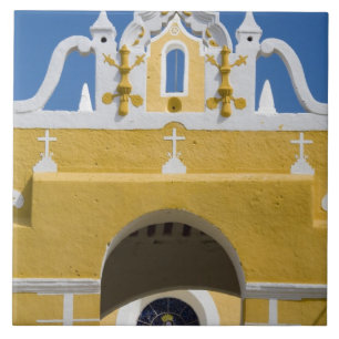 Mexico, Yucatan, Izamal. The Franciscan Convent Ceramic Tile