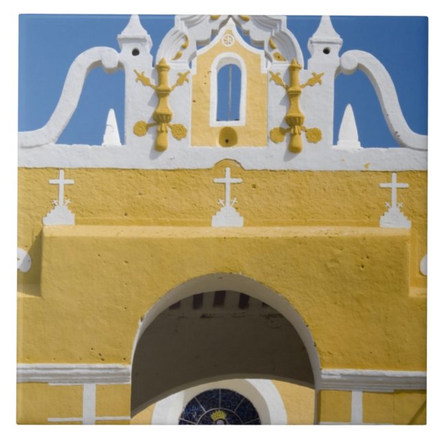 Mexico, Yucatan, Izamal. The Franciscan Convent Ceramic Tile (Front)