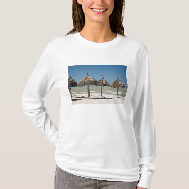 Mexico, Yucatan Peninsula, Progreso. Thatch T-Shirt (Front)