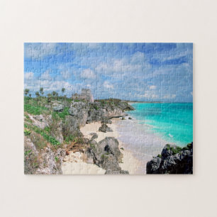 Mexico, Yucatan, Peninsula, Ruins Of Tulum, Mayan Jigsaw Puzzle