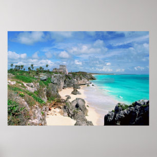 Mexico, Yucatan, Peninsula, Ruins Of Tulum, Mayan Poster