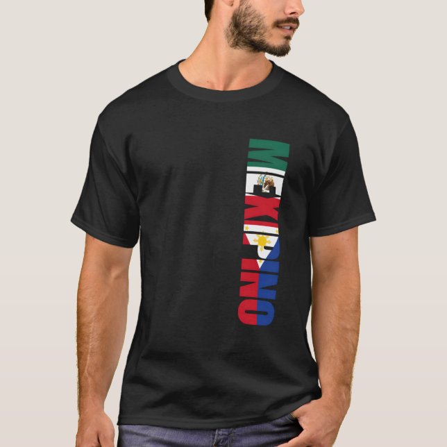 Mexipino Mexican Filipino American Heritage Vertic T-Shirt (Front)