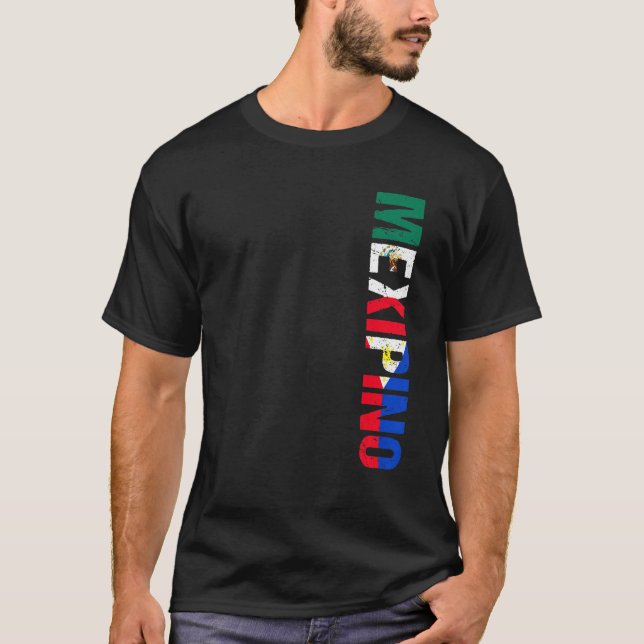 Mexipino Mexico Philippines Flag Ancestery Filipin T-Shirt (Front)
