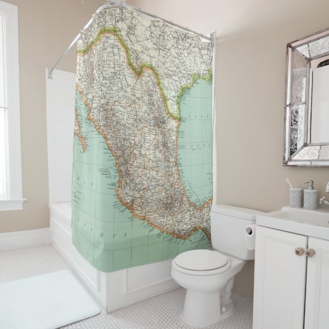 Mexique - Map of Mexico Shower Curtain (In Situ)