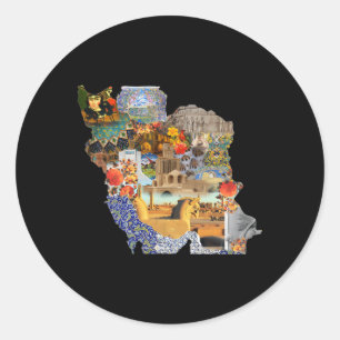Meydan Shahyad Meydan Azadi Iran Map Persian Map Classic Round Sticker