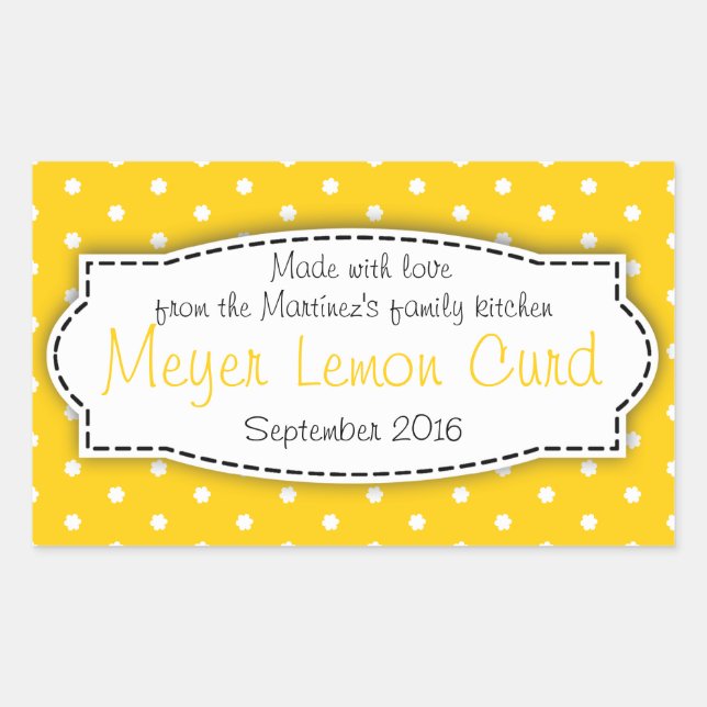 Meyer Lemon Curd yellow food label sticker (Front)