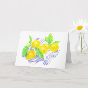 Meyer lemons on kitchen towel card