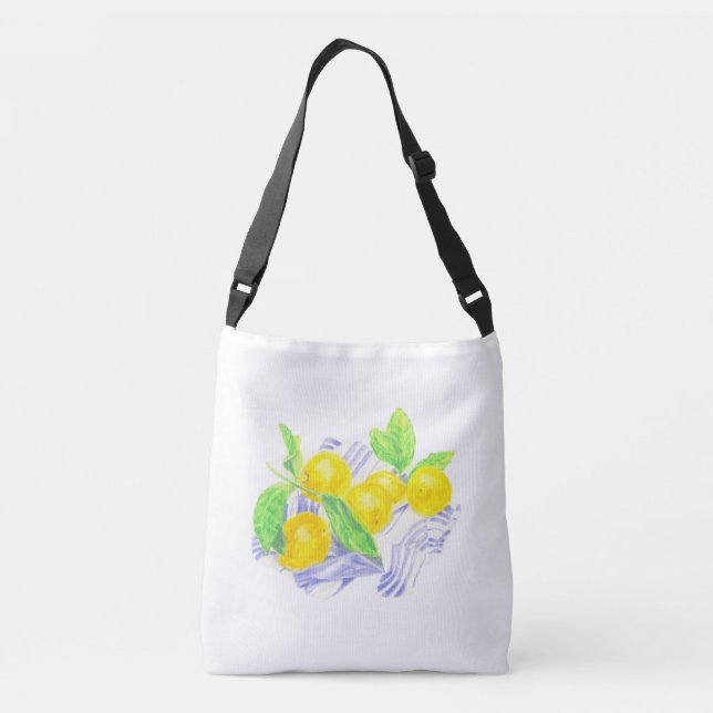 Meyer lemons on kitchen towel crossbody bag (Back)