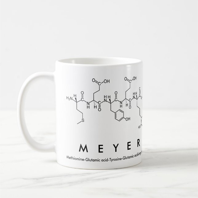 Meyer peptide name mug (Left)