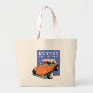Meyers Manx Orange with Blue Box Large Tote Bag