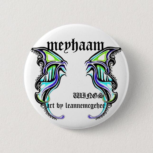 meyhaam, art by leannemcg... 6 cm round badge (Front)