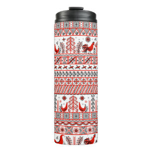 Mezen painting. Decorative seamless pattern. Chick Thermal Tumbler
