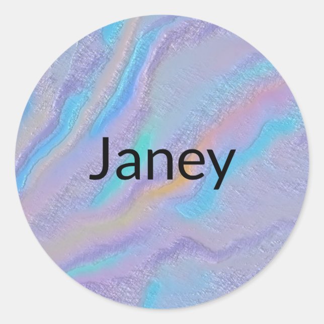 Mezmerizing Iridescent Stone Classic Round Sticker (Front)
