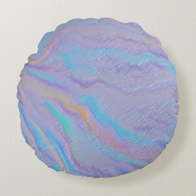 Mezmerizing Iridescent Stone Round Cushion (Front)