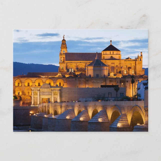 Mezquita Cathedral at Dusk in Cordoba Postcard (Front)