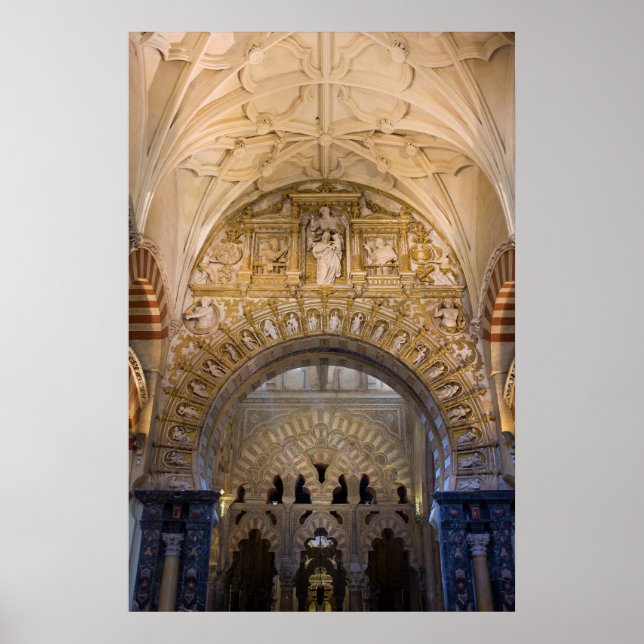 Mezquita Cathedral Interior in Cordoba Poster (Front)