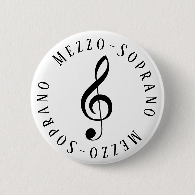 Mezzo-Soprano Singer Treble Clef Button (Front)