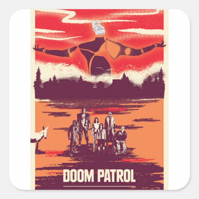 mf doom square sticker (Front)