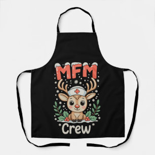 MFM Nurse Crew Reindeer Christmas Xmas Holiday Apron
