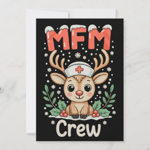 MFM Nurse Crew Reindeer Christmas Xmas Holiday Invitation