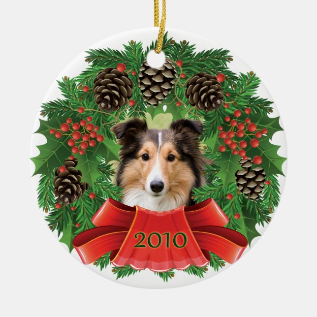 _MG_5775bChristmasWreath Ceramic Ornament (Front)