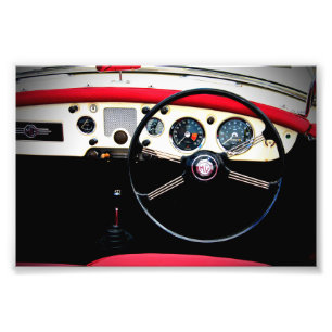MG A Classic British Sports Car Interior Photo Print