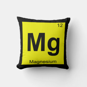 Mg - Magnesium Chemistry Periodic Table Symbol Cushion
