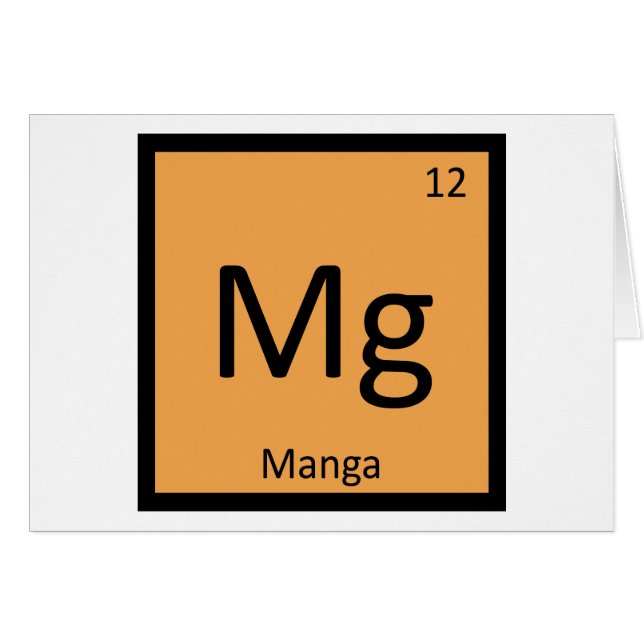 Mg - Manga Anime Chemistry Periodic Table Symbol (Front Horizontal)