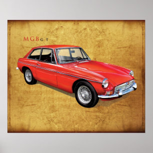 MG MGBgt classic british Hardtop Poster