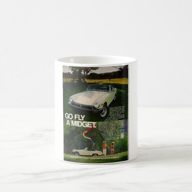 MG Midget Go Fly a Midget Kite British Leyland Coffee Mug (Center)