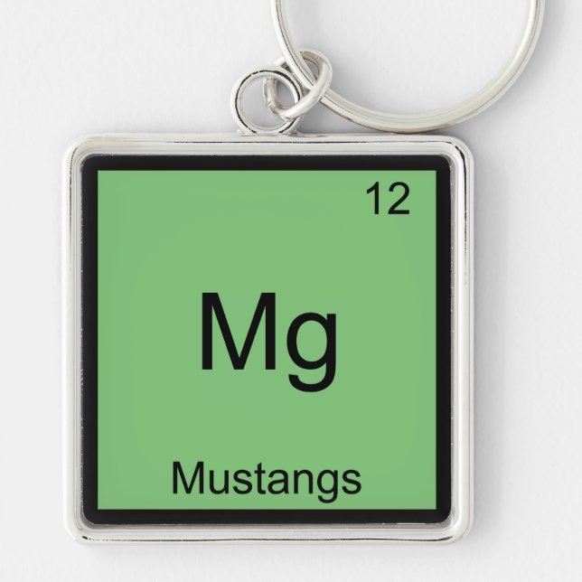 Mg - Mustangs Funny Element Chemistry Symbol Tee Key Ring (Front)