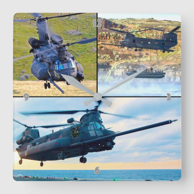 MH-47G CHINOOK SQUARE WALL CLOCK (Front)