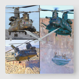 MH-47G CHINOOK SQUARE WALL CLOCK