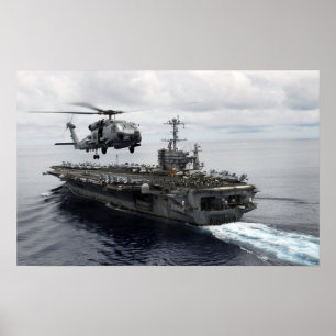 MH-60R Sea Hawk departs the USS John C Stennis Poster