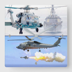 MH-60R SEAHAWK SQUARE WALL CLOCK