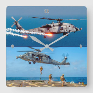 MH-60S SEAHAWK SQUARE WALL CLOCK