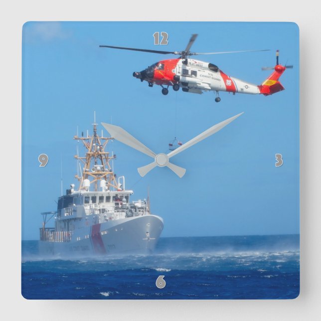 MH-60T JAYHAWK SQUARE WALL CLOCK (Front)