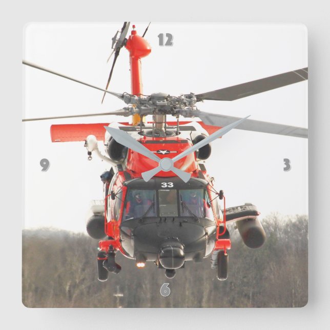 MH-60T JAYHAWK SQUARE WALL CLOCK (Front)