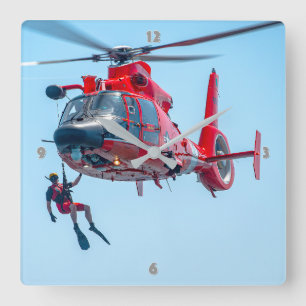 MH-65 DOLPHIN SQUARE WALL CLOCK