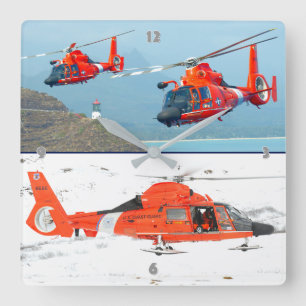 MH-65 DOLPHIN SQUARE WALL CLOCK