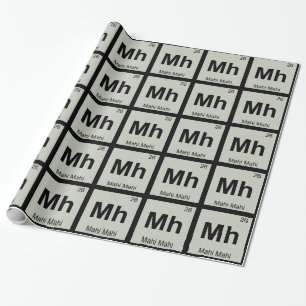 Mh - Mahi Mahi Chemistry Periodic Table Symbol Wrapping Paper