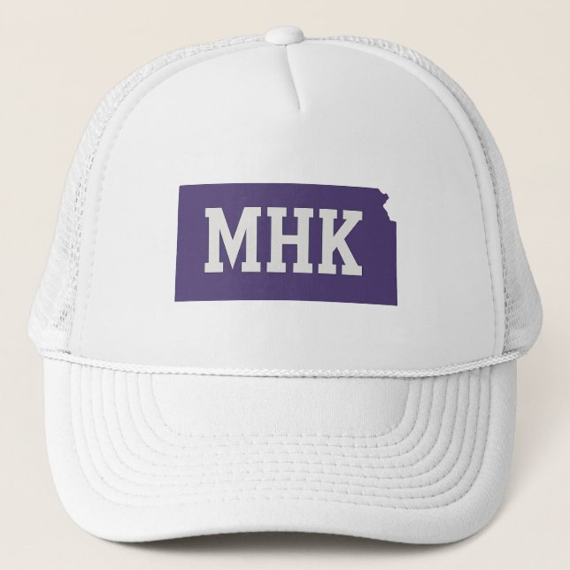 MHK Kansas | Manhattan KS State Abbreviation Trucker Hat (Front)