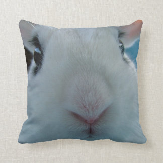 MHRR bunny rabbit nose up close throw pillow