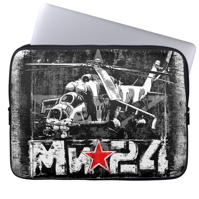 Mi-24 Soviet large helicopter Laptop Sleeve (Front)