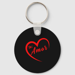 Mi Amor Valentines San Valentin Dia Del Amor Spani Key Ring