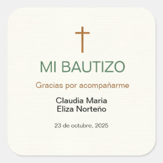 Mi Bautizo Favour Sticker Custom Baptism Label