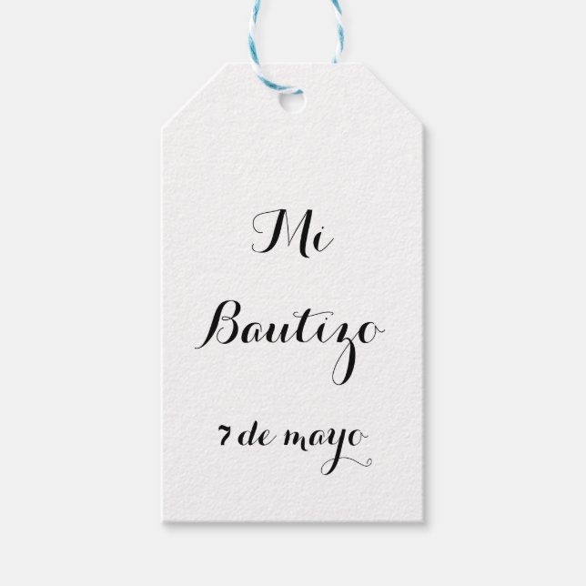 Mi Bautizo favour tags (Front)